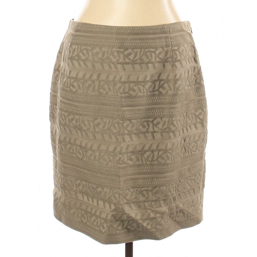 W by Worth Embroidered Linen Blend Skirt 12 NWT